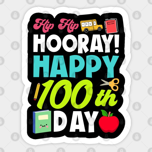 Happy 100th Day of School Teachers Kids 100 Days Smarter Sticker by uglygiftideas